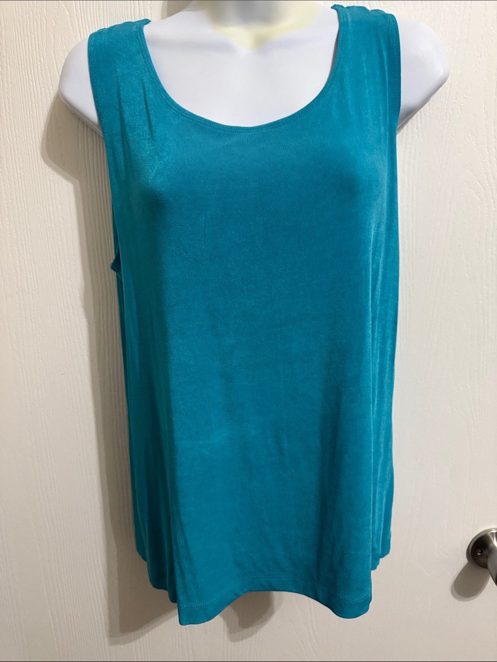Chico’s Bright Vibrant Teal Blue Tank Top Women’s Size 2 Large Office Careerwear - Picture 8 of 8